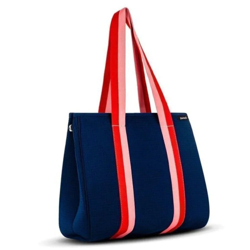 New Punch Australian Explorer Neoprene Navy Tote with mini zip bag - Picture 1 of 13
